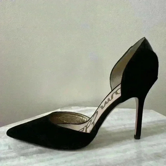 Sam Edelman Black Suede Leather with Pointed-toe D’Orsay Stiletto - Picture 2 of 11